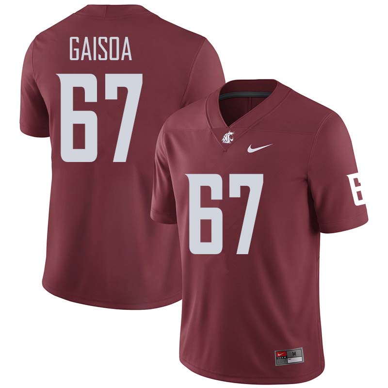 Men #67 Nilsson Gaisoa Washington State Cougars College Football Jerseys Sale-Crimson - Click Image to Close